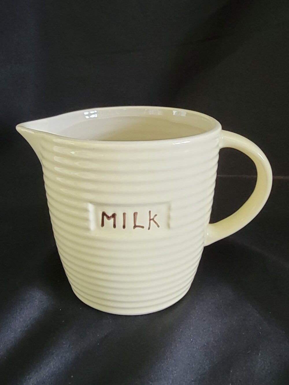 The Old Pottery Company Milk Pitcher Ribbed Creamer